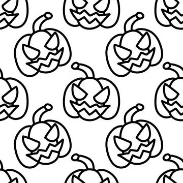Seamless pattern doodles of halloween pumpkin Illustrazione stock