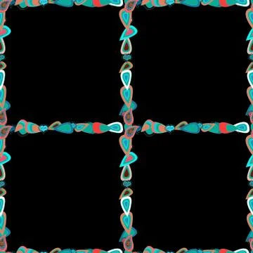 Seamless pattern. Doodles pattern style. Decorative vintage frames and borders. Stock Illustration