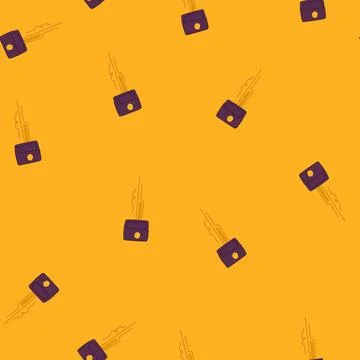 Seamless pattern door key cartoon vector Stock Illustration