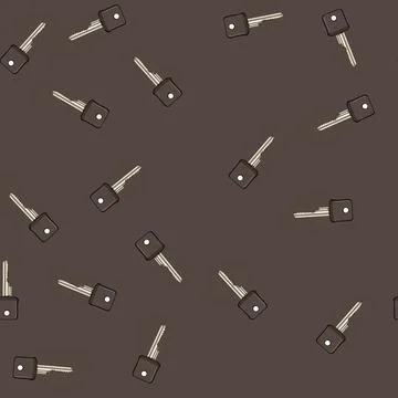 Seamless pattern door key cartoon vector Stock Illustration
