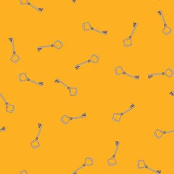 Seamless pattern door key vintage cartoon vector Stock Illustration