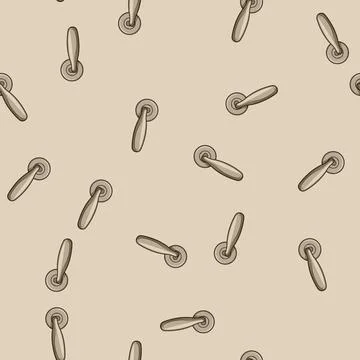 Seamless pattern Door lever handle mechanism representing access and security Illustration
