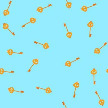 Seamless pattern door magic key cartoon vector 스톡 일러스트