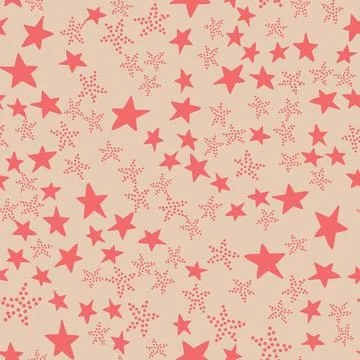 Seamless pattern, dot star starfall, gentle pink Stock Photos