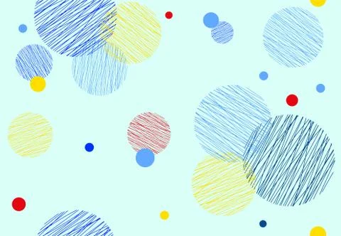 Seamless pattern of dots and colorful geometric shapes イラスト素材