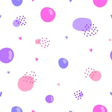 Seamless pattern with dots and round shapes. Stock Illustration