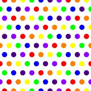 Seamless pattern with dots rainbow colors. scrapbook, baby shower, wedding cards Stock Illustration