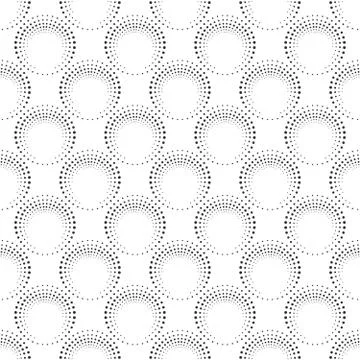 Seamless pattern with dotted circle elements. Vector repeating texture. Stylish Stock Illustration