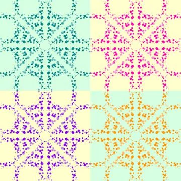 Seamless pattern with dotted circles on a contrasting background Stock Illustration