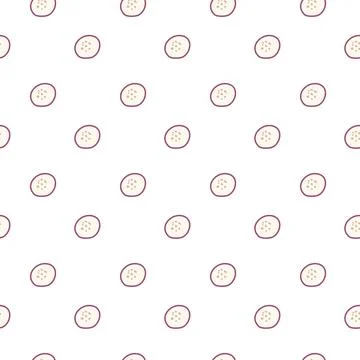 Seamless pattern of dotted circles with a pink border on white background Stock Illustration