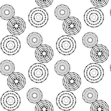 Seamless pattern with dotted circles. Vector repeating texture. 库存插图