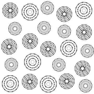 Seamless pattern with dotted circles. Vector repeating texture. Illustrazione stock