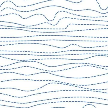 Seamless pattern. Dotted line, similar to a thread, imitation of drawing in blue 스톡 일러스트