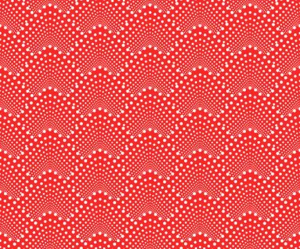 Seamless pattern with dotted scales. Vector repeating texture. Stylish red Stock Illustration