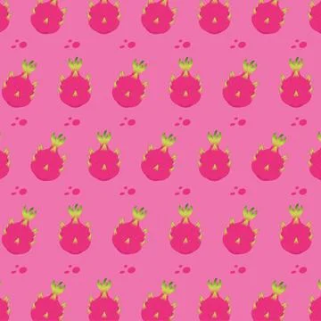 Seamless Pattern of Dragon Fruit Stock Illustration
