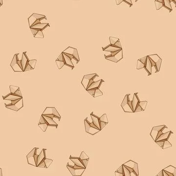 Seamless pattern dragon origami animals cartoon vector Stockillustratie