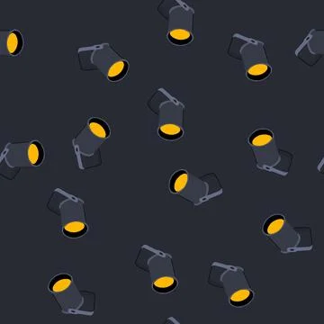 Seamless pattern drama spotlight stage cartoon vector Stock Illustration