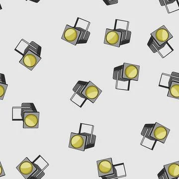 Seamless pattern drama spotlight stage cartoon vector Stock Illustration