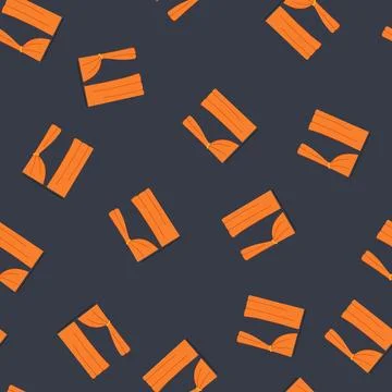 Seamless pattern drapes blackout curtains cartoon vector Stock Illustration