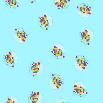 Seamless pattern draw lotto ball machine cartoon vector Stockillustratie