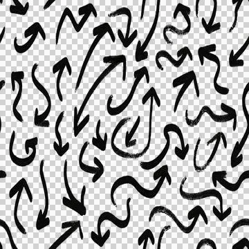 Seamless pattern drawing arrow symbol icon for decorate Stock Illustration