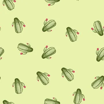 Seamless pattern drawing cactus cartoon vector Illustrazione stock