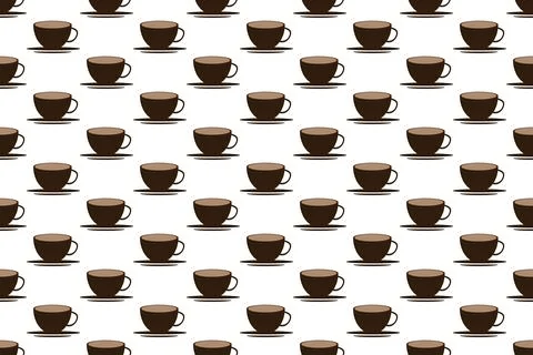 Seamless pattern drawing coffee cup for background design, fabric, wallpape.. 스톡 일러스트