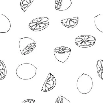 Seamless pattern drawing lemon sink illustration, vector design element for p Stock Illustration