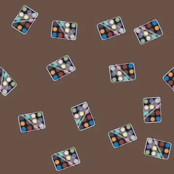 Seamless pattern drawing paint watercolor cartoon vector sign Stock Illustration