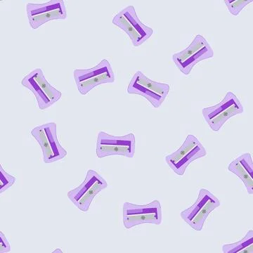 Seamless pattern drawing sharpener pencil cartoon vector Illustration