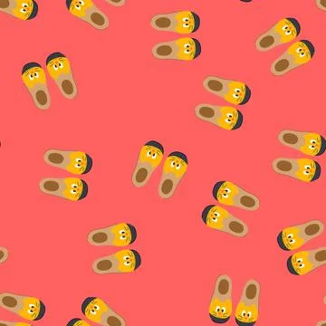 Seamless pattern drawing toddler socks cartoon vector Stock Illustration
