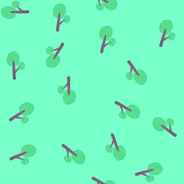 Seamless pattern drawing tree doodle flat cartoon vector イラスト素材
