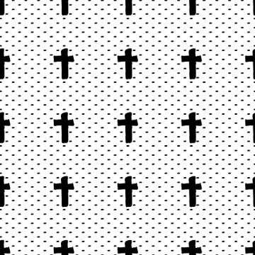 Seamless pattern drawn by ink. Modern progressive style. Stock Illustration