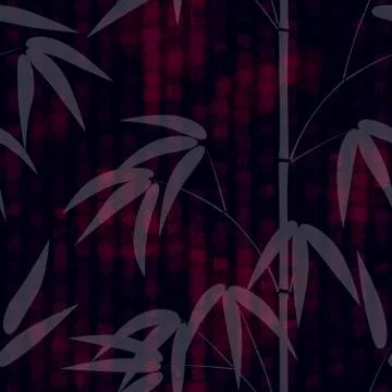 Seamless pattern drawn japanese style bamboo on a background with hieroglyphs Stock Illustration