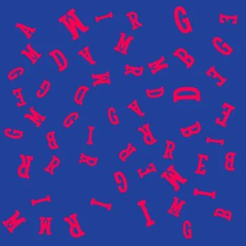 Seamless pattern Dream Big with red letters on blue isolated background Stock Illustration