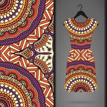 Seamless pattern with dress Stock Illustration