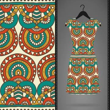 Seamless pattern with dress Stock Illustration