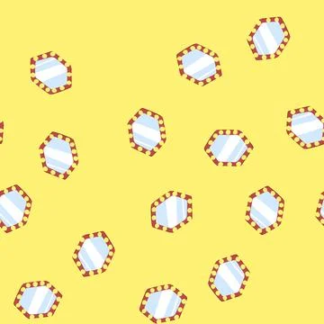 Seamless pattern dressing makeup mirror frame cartoon vector Illustrazione stock