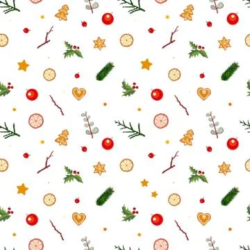 Seamless pattern with dried oranges, lemons and grapefruits on cream-colored Illustrazione stock