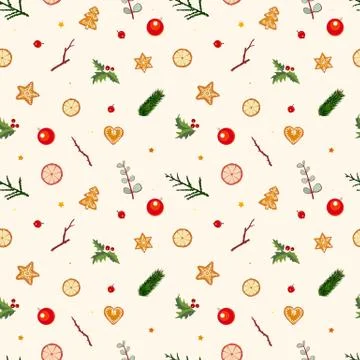 Seamless pattern with dried oranges, lemons and grapefruits on cream-colored  Illustrazione stock