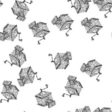 Seamless pattern drink coffee shop sketch hand drawn Stock Illustration