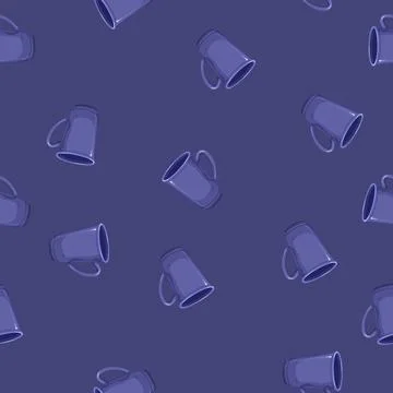 Seamless pattern drink cup ceramic cartoon vector Stock Illustration