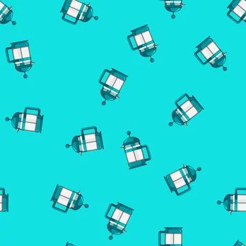 Seamless pattern drink french press coffee cartoon vector Stockillustratie