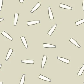 Seamless pattern drink milk bottle cartoon vector Stock Illustration