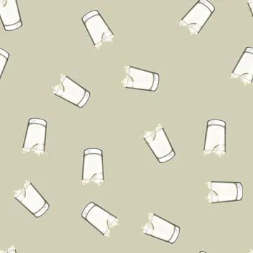 Seamless pattern drink milk cup cartoon vector Stock Illustration