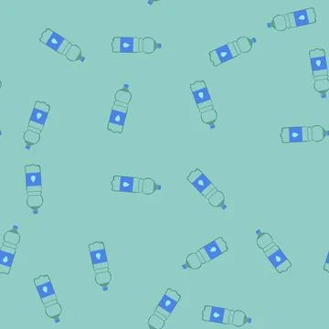 Seamless pattern drink mineral water cartoon vector Stock Illustration