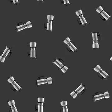 Seamless pattern drink moka pot coffee cartoon vector Stock Illustration