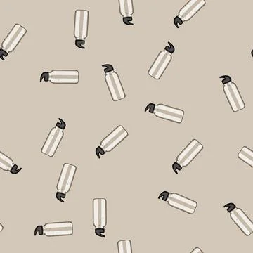 Seamless pattern drink stainless bottle cartoon vector Stock Illustration