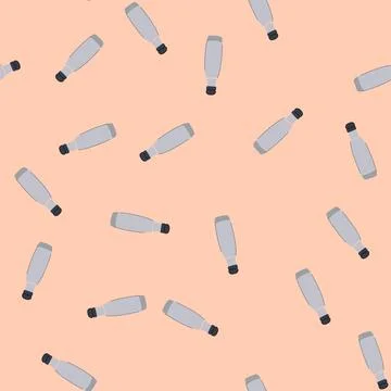 Seamless pattern drink thermos bottle cartoon vector Stock Illustration