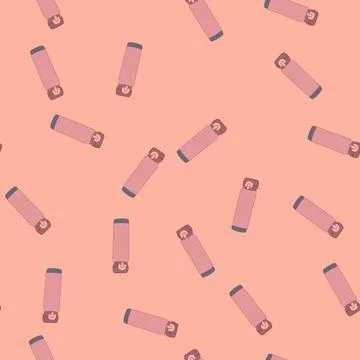 Seamless pattern drink thermos cartoon vector Stock Illustration